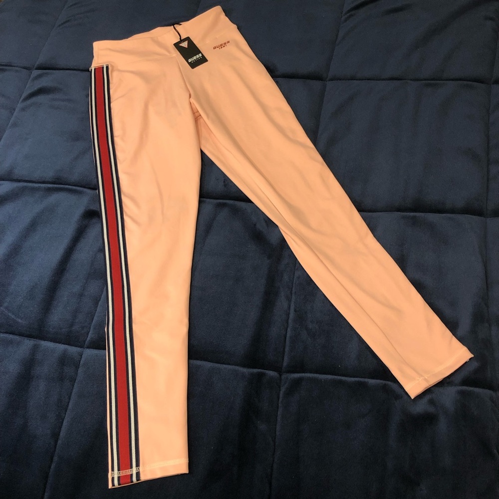 🆕 NWT Guess Active Pink Stripe Leggings